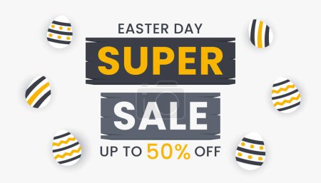 Easter Day Super Sale Banner Promotion Design. Suitable for promotion and shopping template for easter. Vector illustration
