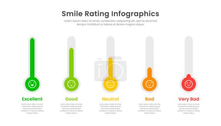 Téléchargez les illustrations : Smile rating Conception de gabarits infographiques pour présentation. Infographie vectorielle - en licence libre de droit