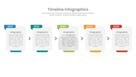 Illustration for Infographic timeline template with five year periods for business presentation. Vector infographic - Royalty Free Image