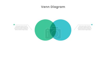Venn diagram infographic template design with two circle. Vector infographic