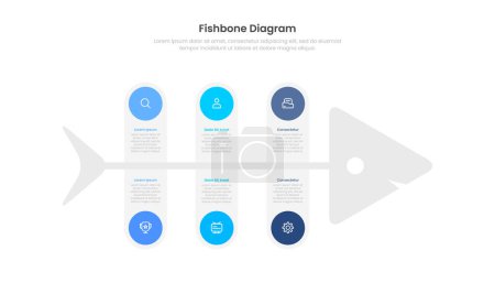 Design der Infografik für Fischgrätendiagramme. Geeignet für Diapräsentation