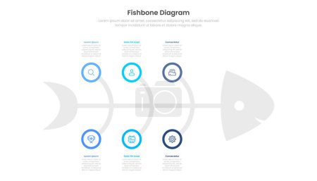 Infografik-Vorlage für Fischgrätendiagramm. Geeignet für Diapräsentation