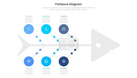 Entwurf eines Fischgrätendiagramms als Puzzle-Vorlage. Geeignet für Diapräsentation