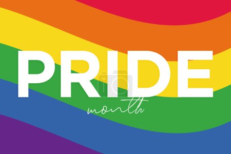Mes del orgullo, bandera LGBT. Póster, pancarta o bandera arco iris de LGBT. Colorido arco iris lgbt bandera del orgullo 