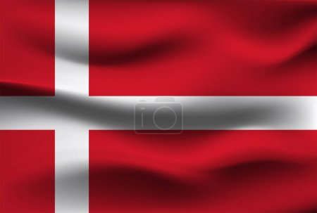 Photo for Flag of Denmark, vector illustration - Royalty Free Image