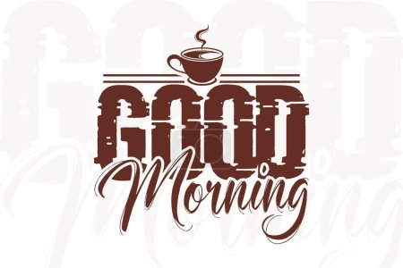 Illustration for Good morning coffee winter t shirt design - Royalty Free Image