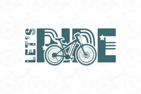 Illustration for Let's Ride cycle t shirt design - Royalty Free Image