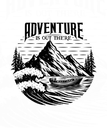 Aventure est là-bas ligne de plage art t-shirt design