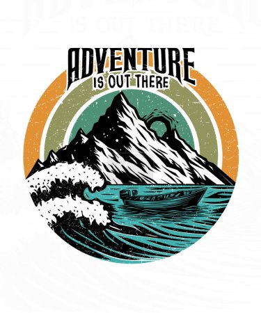 Abenteuer gibt es da draußen Strand T-Shirt Design Illustration