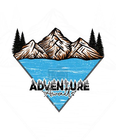 Abenteuer erwartet Outdoor-Reisen T-Shirt-Design