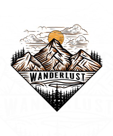 Wanderlust montagne aventure t-shirt design