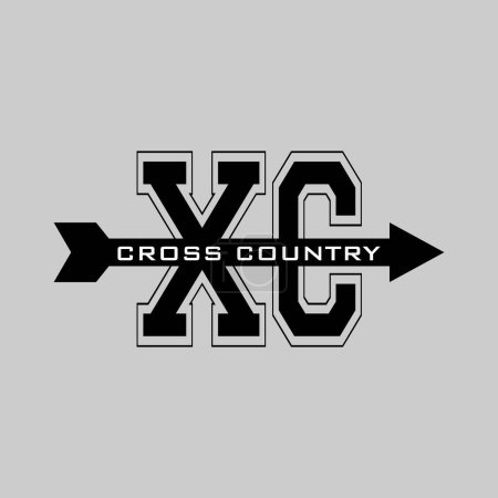 Ilustración de Cross country camiseta diseño vector - Imagen libre de derechos
