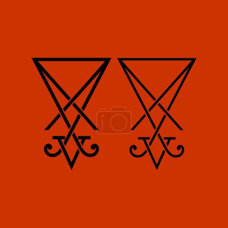 Illustration for Lucifer cross sign icon vector. set of satanic, occult, pagan, alchemical symbols - Royalty Free Image