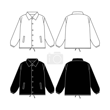 Illustration for Template coach jacket vector illustration flat design outline clothing - Royalty Free Image
