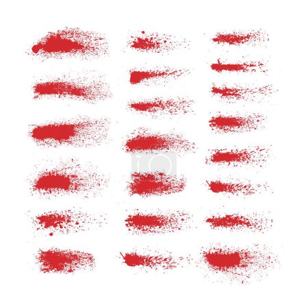 Illustration for Blood spatters realistic bloodstain patterns set vector, white background - Royalty Free Image