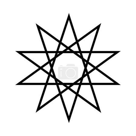 Dekagramm, satanische Symbole, mittelalterlicher Okkultismus, magische Briefmarken, Zeichen, mystische Knoten, Teufelskreuz. Sigil Luzifer Baphomet Vektor