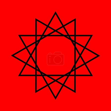 Dodekagramm, satanische Symbole, mittelalterlicher Okkultismus, magische Briefmarken, Zeichen, mystische Knoten, Teufelskreuz. Sigil Luzifer Baphomet Vektor