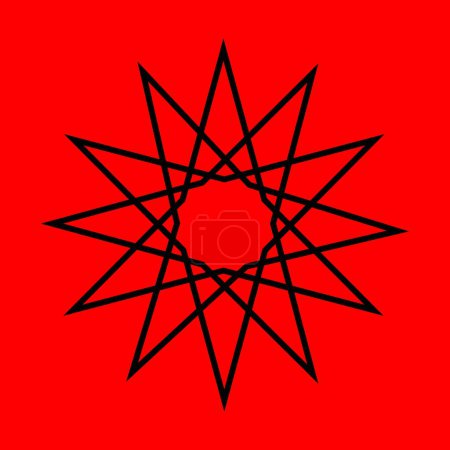 Dodekagramm, satanische Symbole, mittelalterlicher Okkultismus, magische Briefmarken, Zeichen, mystische Knoten, Teufelskreuz. Sigil Luzifer Baphomet Vektor