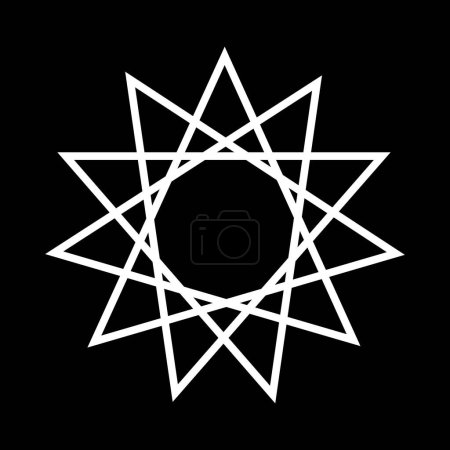 Endekagramm, satanische Symbole, mittelalterlicher Okkultismus, magische Briefmarken, Zeichen, mystische Knoten, Teufelskreuz. Sigil Luzifer Baphomet Vektor