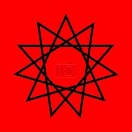 Endekagram, Satanic Symbols, Medieval Occultism, Magic Stamps, Sigils, Mystical Knots, Devil's Cross. Sigil Lucifer Baphomet vector