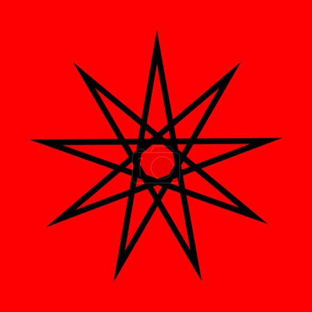 Enneagram, Satanic Symbols, Medieval Occultism, Magic Stamps, Sigils, Mystical Knots, Devil's Cross. Sigil Lucifer Baphomet vector