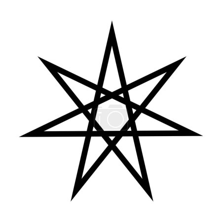 Heptagram, satanische Symbole, mittelalterlicher Okkultismus, magische Briefmarken, Zeichen, mystische Knoten, Teufelskreuz. Sigil Luzifer Baphomet Vektor