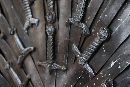 Photo for Metal knight swords background close up. The concept Knights - Royalty Free Image