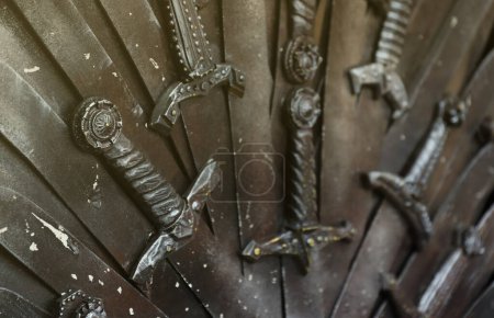 Photo for Metal knight swords background close up. The concept Knights - Royalty Free Image
