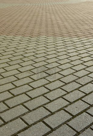 Photo for A large area, covered with a quality paving stone in daylight - Royalty Free Image