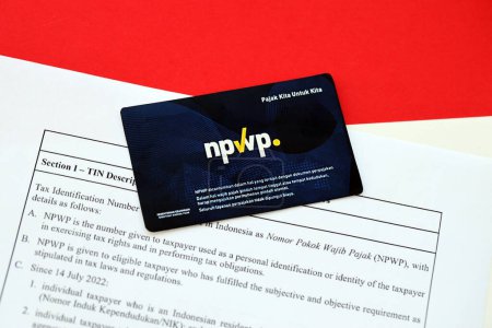 Indonesien NPWP neue Steueridentifikationsnummer Karte ursprünglich als Nomor Pokok Wajib Pajak. Wird zur Durchführung von Transaktionen im Zusammenhang mit der Besteuerung indonesischer Steuerzahler verwendet.