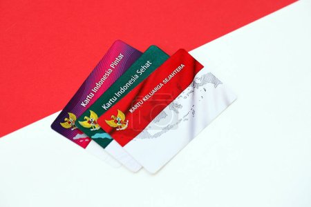 Indonesian prosperous family card, smart indonesia card and healthy card. KIS, KIP and KKS cards for financial support for citizens or residents