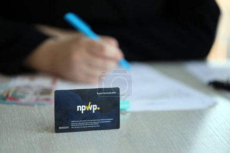 Indonesia NPWP nueva tarjeta de identificación de impuestos Número originalmente llamado Nomor Wajib Pajak. Utilizado para realizar transacciones relacionadas con la tributación de los contribuyentes indonesios.