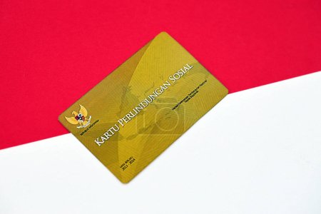 Indonesian golden social security card originally called Kartu perlindungan sosial. Card for financial support