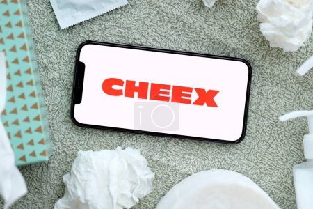 Photo for KYIV, UKRAINE - JANUARY 23, 2024 Cheex adult content website logo on display of iPhone 12 Pro smartphone - Royalty Free Image
