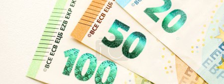 Euro-Banknoten. Geldscheine der Europäischen Union machen dicht