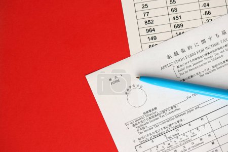 Japanische Steuerform 2 - Entlastung von der japanischen Einkommensteuer und Sondersteuer für den Wiederaufbau auf Dividenden. Antragsformular für Einkommensteuerabkommen