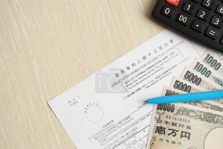 Formulaire fiscal japonais 2 - Allégement de l'impôt sur le revenu japonais et impôt spécial pour la reconstruction des dividendes. Formulaire de demande de convention fiscale