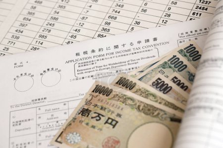 Japanese tax form 4 - Extension of time for withholding of tax on dividends with respect to foreign depositary receipt. Application form for income tax convention