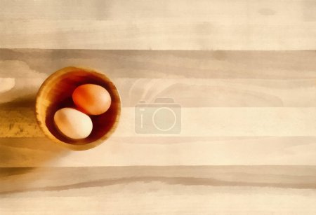 Téléchargez les photos : Art numérique Peinture - coloré sur les œufs en bois - en image libre de droit