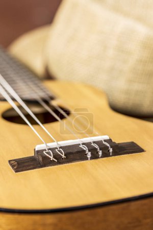 Photo for One of the six strings that this guitar should have is missing - Royalty Free Image