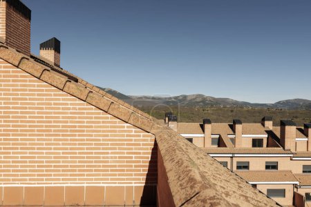 Foto de Terraza en la azotea de una vivienda unifamiliar con vistas a la sierra de Guadarrama - Imagen libre de derechos