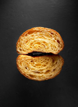 Cross section of a croissant containing air