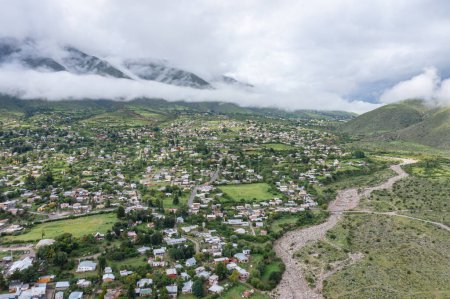 Village of El Mollar in Tucuman Argentina seen from a drone.