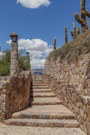 Stairs of the monument to the heroes of independence in Humahuaca, Jujuy province, Argentina.