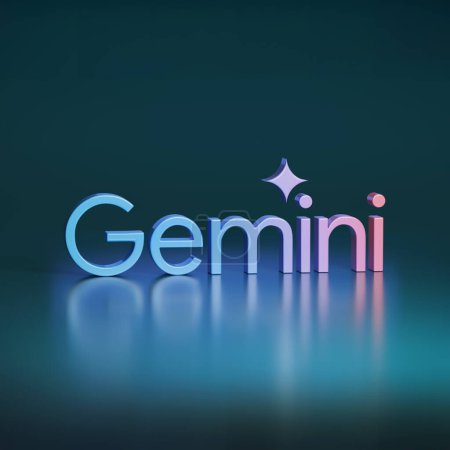 Photo for Gemini logo in three dimensions. 3d illustration. - Royalty Free Image