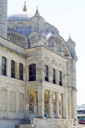 The luxurious facade of the Ortakoy Mosque, facing the Bosphorus. Istanbul, Trkiye