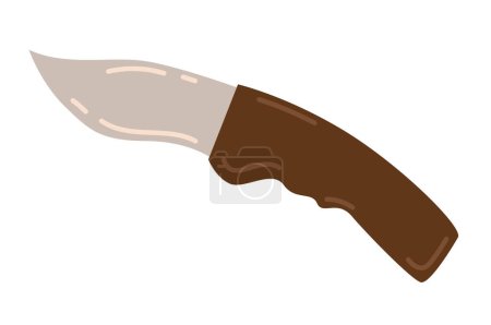 Illustration for Hand drawn knife vector illustration isolated on white background. Jackknife illustration in flat style. Isolated object for print, stickers, logo and web design - Royalty Free Image