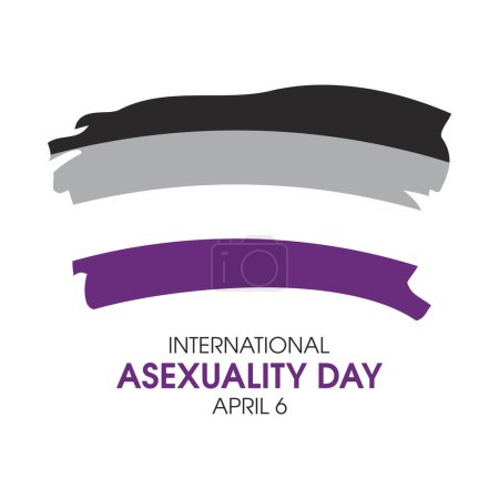 Ilustración de International Asexuality Day vector. Abstract grunge asexual pride flag icon vector isolated on a white background. April 6. Important day - Imagen libre de derechos