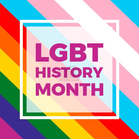 LGBT History Month frame vector illustration. Transgender und LGBT stolz Flagge Hintergrund. LGBTQ Grafikdesign-Element. Wichtiger Tag