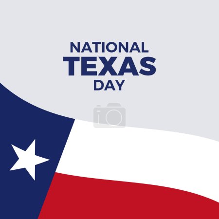 Ilustración de Ilustración del vector del cartel del Día Nacional de Texas. Ondeando Bandera de México vector icono aislado sobre un fondo gris. Bandera Estatal de Texas. 1 de febrero. Día importante - Imagen libre de derechos